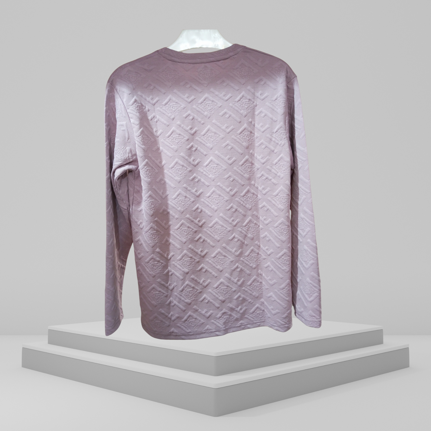 Evo Vogue Pink Jacquard Full-Sleeve T-Shirt