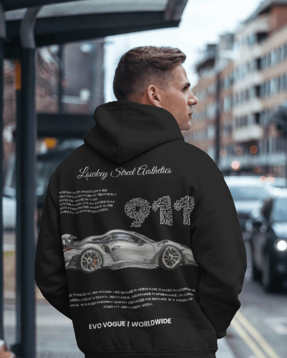 Lowkey Street Aesthetics Porsche 911 Oversized Hoodie