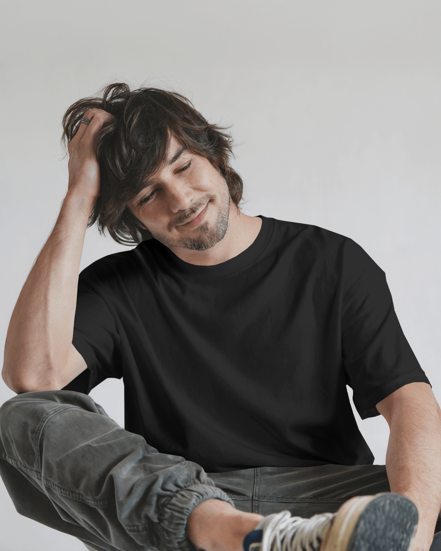 Classic Black Oversized T-Shirt by Evo Vogue