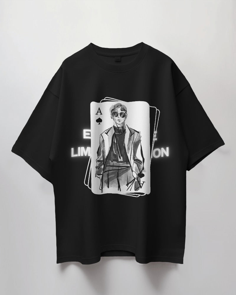 Ace of Spades: 280 GSM Luxe Edition Oversized Tee – Evo Vogue Premium Collection