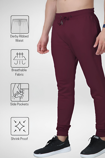 Crimson Core 260 — Premium Loop-Knit Maroon Joggers