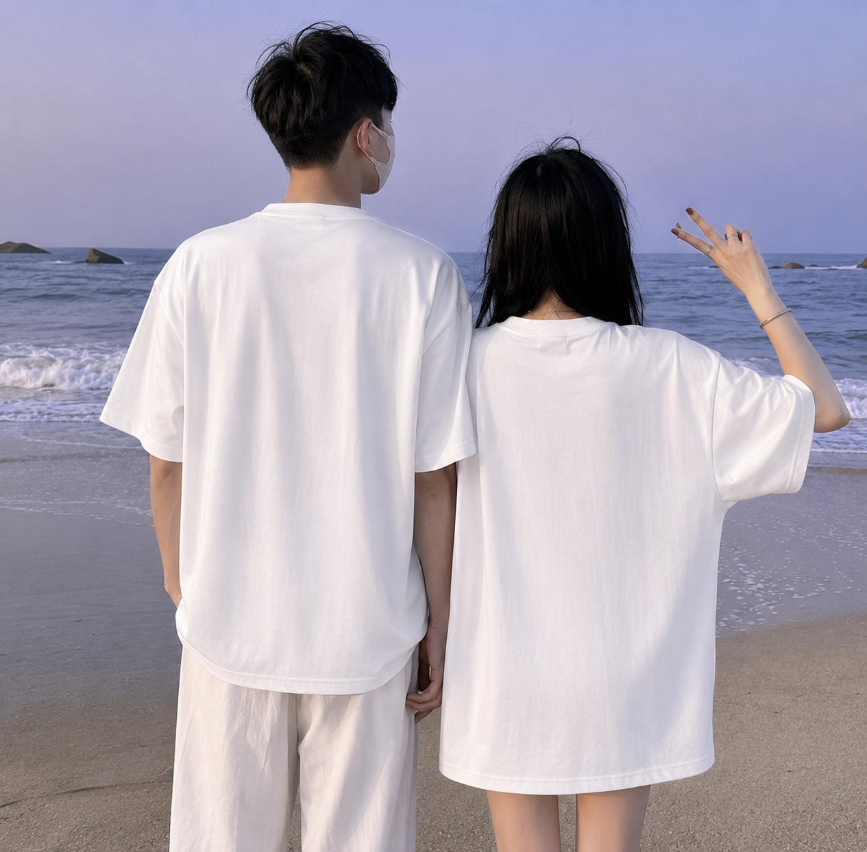 Evo Vogue Eternal Hearts Couple Oversized T-Shirt – Premium Anime Inspired Matching Couple Tee | 240 GSM Heavyweight Cotton Streetwear