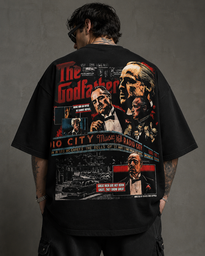 Evo Vogue Mafia Monarch Oversized T-Shirt – Premium Godfather Inspired Luxury Streetwear