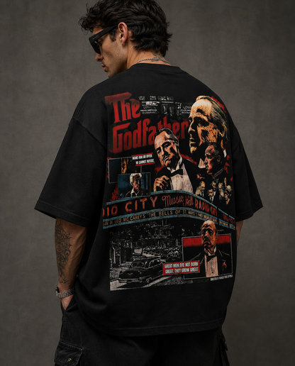 Evo Vogue Mafia Monarch Oversized T-Shirt – Premium Godfather Inspired Luxury Streetwear