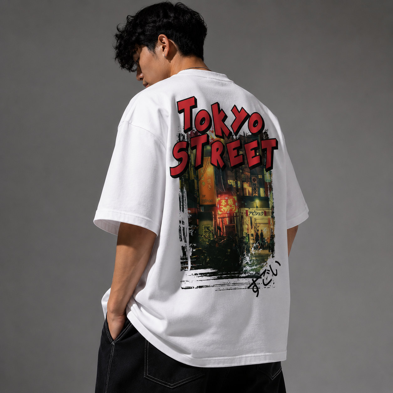 Evo Vogue Tokyo After Dark Oversized T-Shirt – Japanese Streetwear Graphic Tee