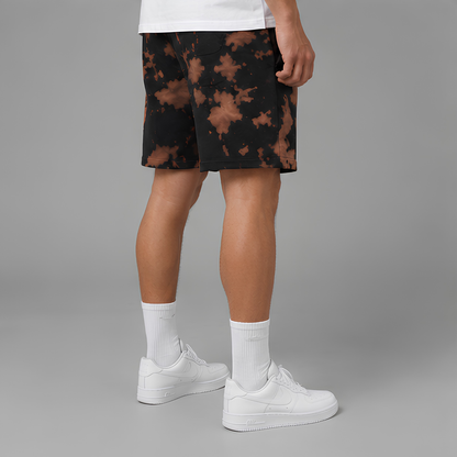 Evo Vogue Ember Drift Brown Black Tie Dye Shorts