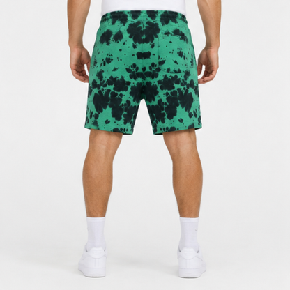 Evo Vogue Toxic Moss Green Black Tie Dye Shorts