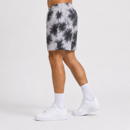 Evo Vogue Phantom Fade White Black Tie Dye Shorts