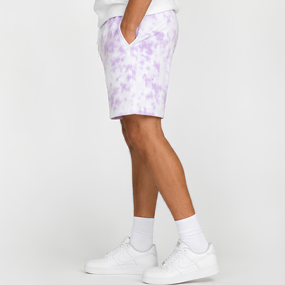 Evo Vogue Frost Mist White Lavender Tie Dye Shorts