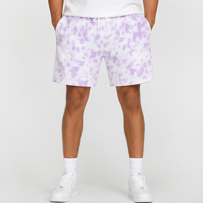 Evo Vogue Frost Mist White Lavender Tie Dye Shorts