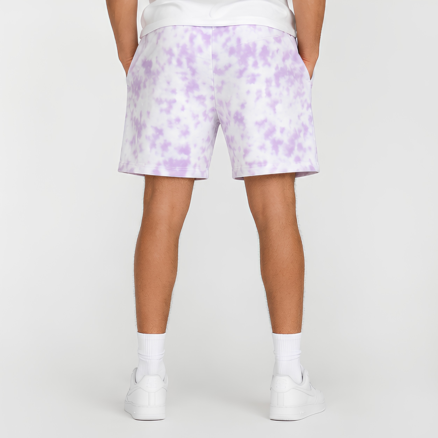 Evo Vogue Frost Mist White Lavender Tie Dye Shorts