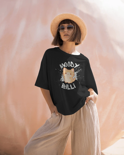 Purrfectly Moody: "Moody Billi" Oversized T-Shirt