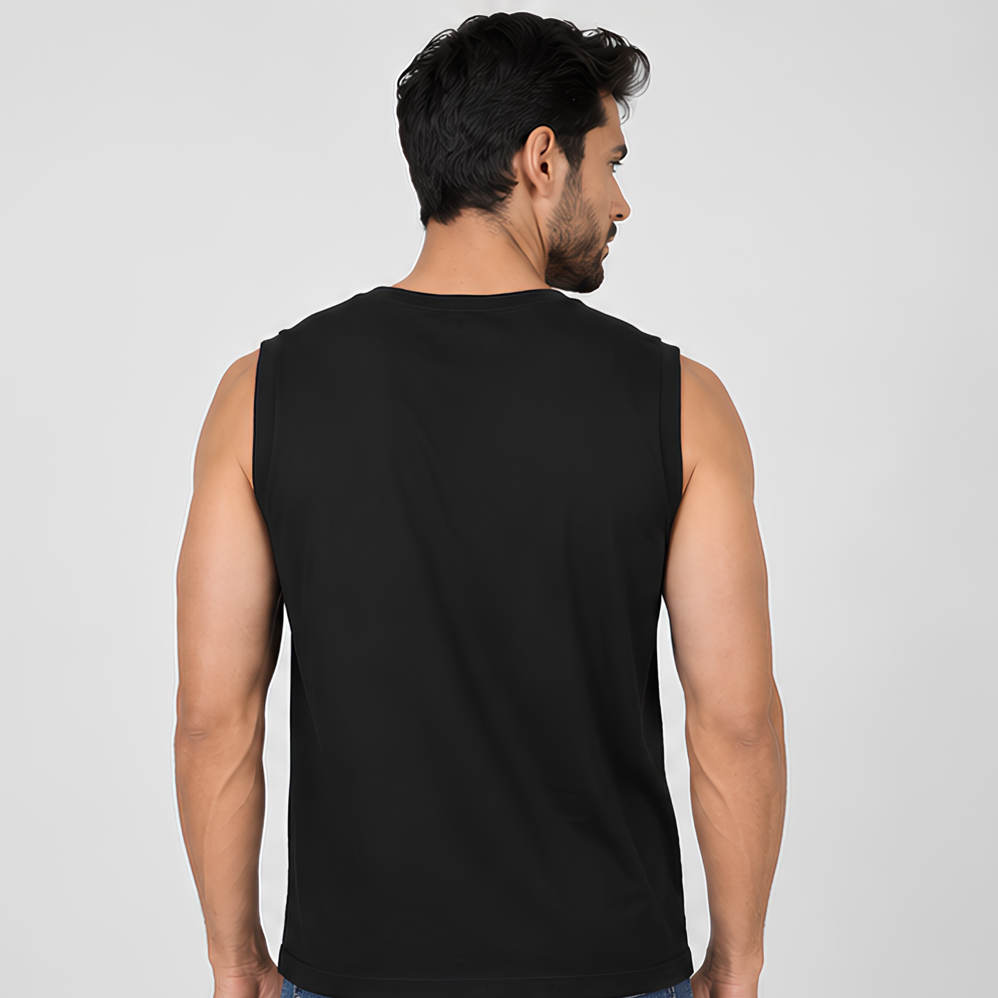Evo Vogue Black Sleeveless T-Shirt for Men