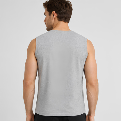 Evo Vogue Grey Melange Sleeveless T-Shirt for Men