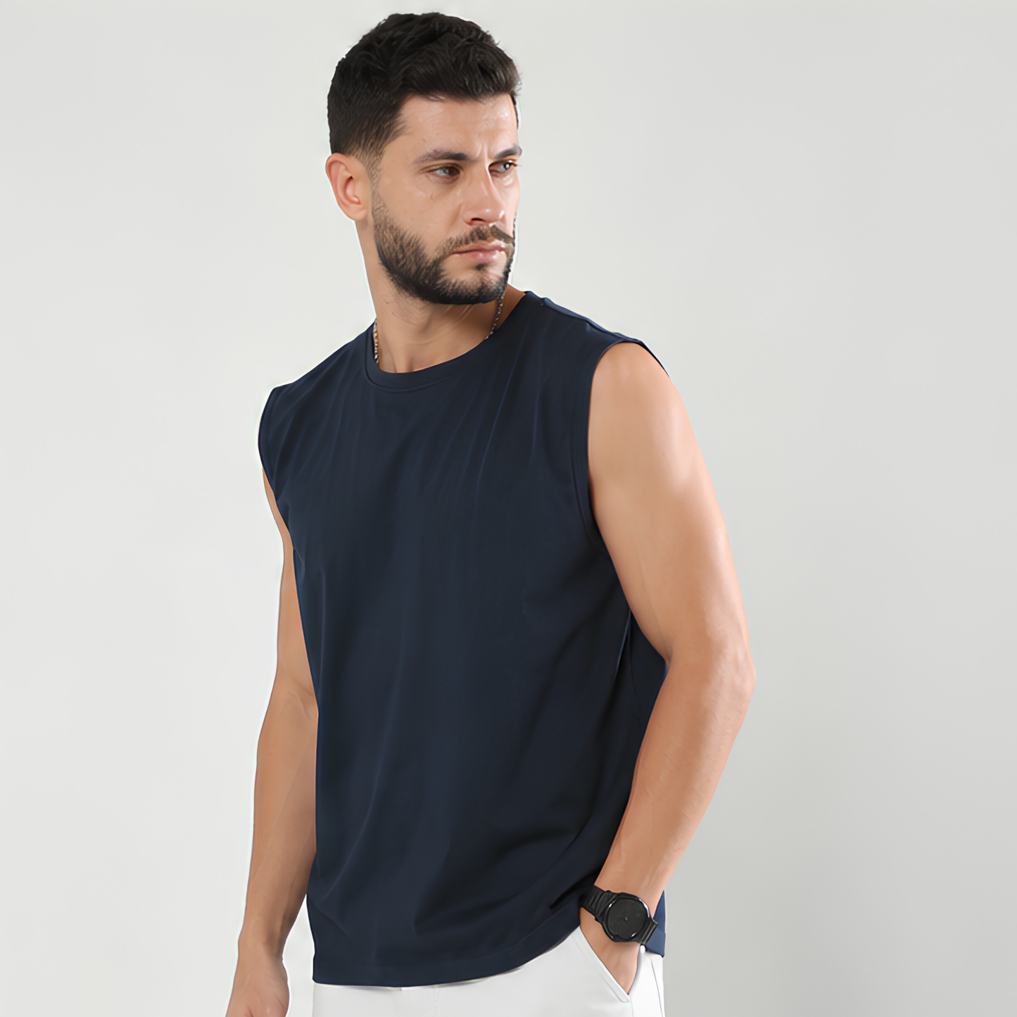 Evo Vogue Midnight Navy Sleeveless T-Shirt
