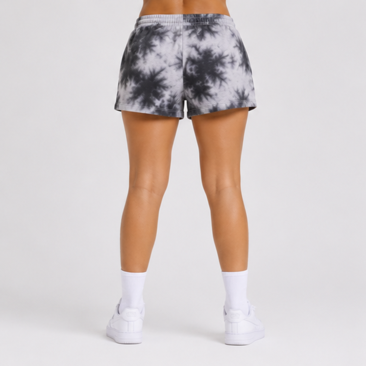 Evo Vogue Midnight Cloud White Black Tie Dye Shorts
