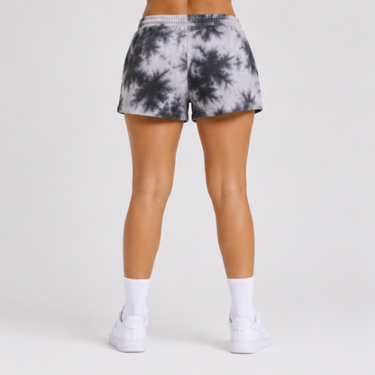 Evo Vogue Midnight Cloud White Black Tie Dye Shorts