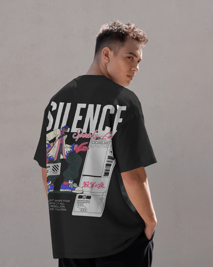 Evo Vogue “Forbidden Silence” Double-Sided Printed Oversized Tee – 100% Pure Imported Premium Cotton
