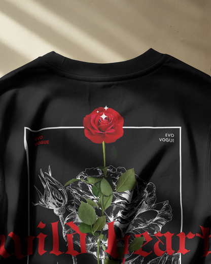 Evo Vogue “Urban Rose” Double-Sided Printed Oversized Tee – 100% Pure Imported Premium Cotton