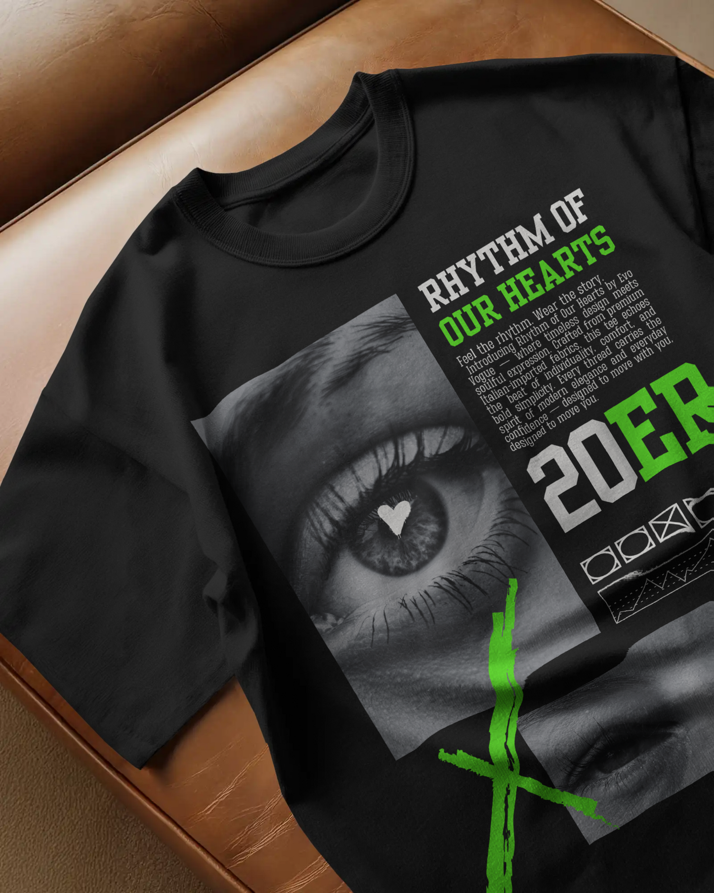 Rhythm of Our Hearts Oversized Graphic T-Shirt – Evo Vogue Emotional Series