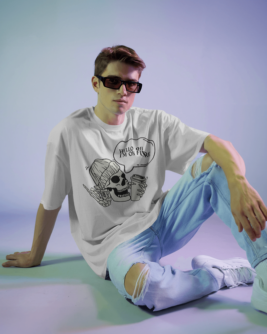 Hello 911, I'm On Fire: A Bold Urban Oversized T-Shirt