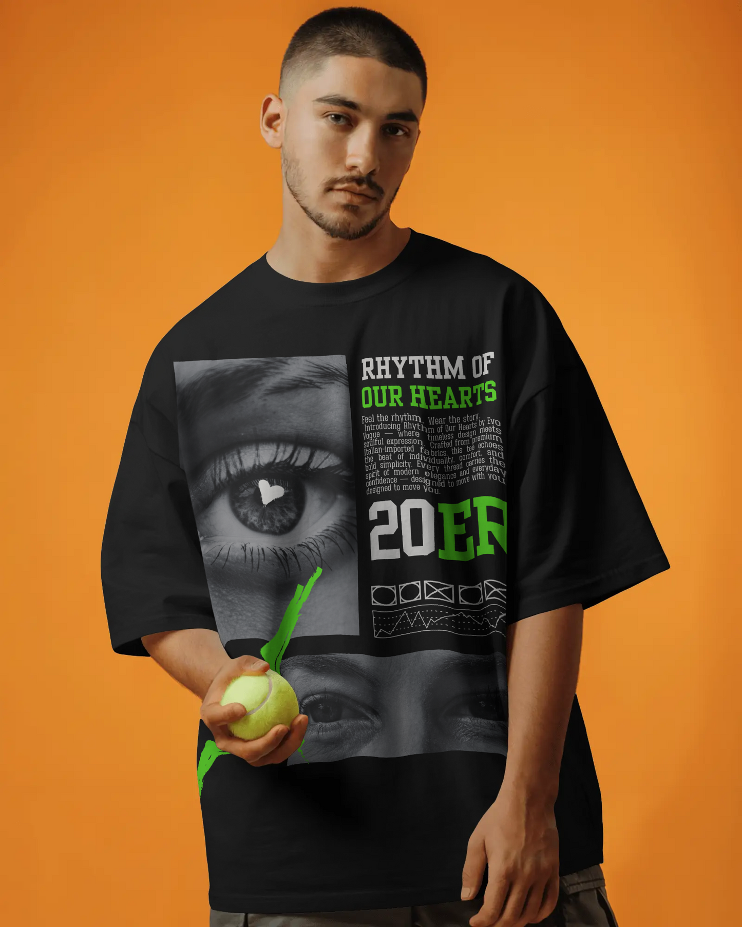 Rhythm of Our Hearts Oversized Graphic T-Shirt – Evo Vogue Emotional Series